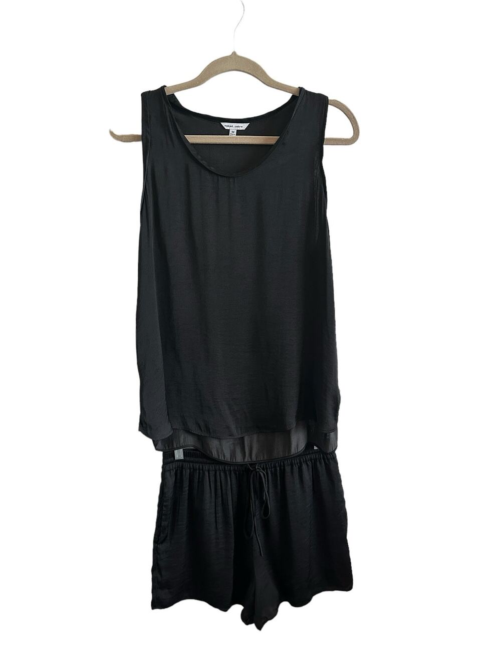 Naked Zebra Sleeveless Black Tank Drawstring Shorts Set - M